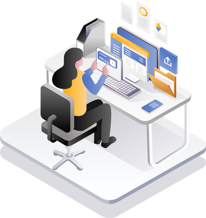 Woman online desktop